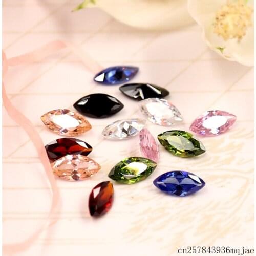 500pcs 5*10MM Horse Eye Zircon Artificial Colored Gemstone Shiny White Crystal Zircon Home Party Decoration