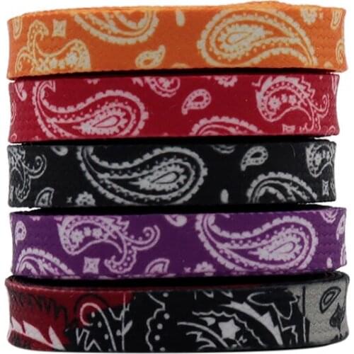 Coolstring 8MM Flat Type Shoe Accessories Bright With Pretty Floral Heat Transfer Printing Lacet Colourful Sport Basketball Lace