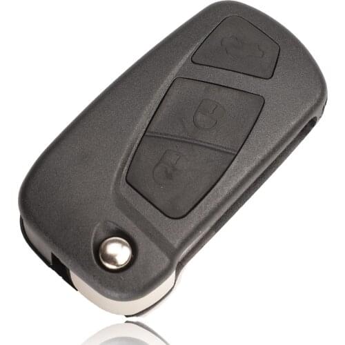 Bilchave 10pcs 3 Buttons Remote Car Key Shell For Ford KARemote Flip Key Fob Housing Case Holder With Uncut Blade Replacement