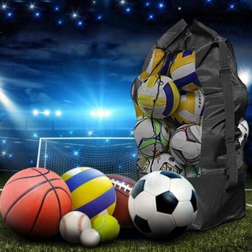 Large Capacity Bag Outdoor Basketball Volleyball Big Ball 15 Ball Bag Adjustable Bag Heavy Duty Ball Mesh Soccer Equipment