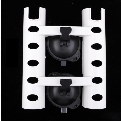 ABS Plastic Suction Cup Fishing Rod Rack 2 Tube Rod Holder for Car/Truck/SUV/Fishing Box