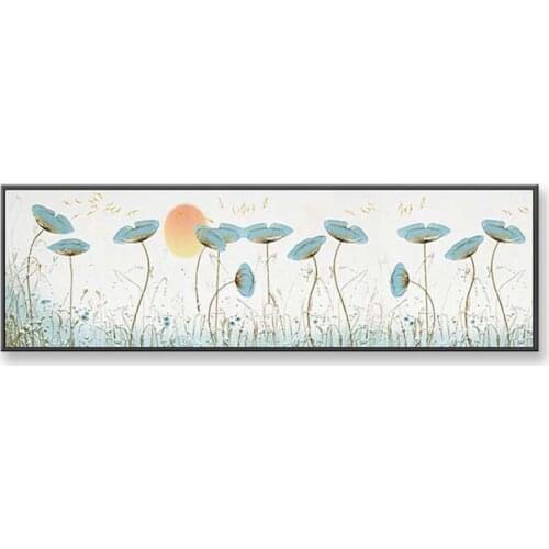 Blue flowers oil painting Handmade on canvas for bedroom wall decoration acrylic art hanging pictures for living room no framed