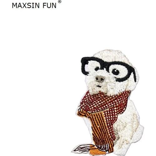 Maxsin 1 PCS Cartoon Cute Animal Patterns Patch Small Size Cute Dog Patch For Clothing Iron On DIY Kids T-shirt Bag Accessories