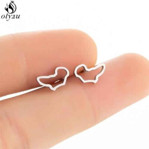 Mini African Map Stud Earring Gold Color Africa Nigeria Ornaments Traditional Ethnic Earrings for Women Hip Hop Cute Gift