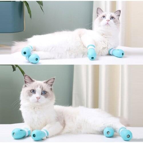 Pet Shoe Cover Feeding Medicine Injection Bath Anti-scratch Silicone Soft Cat Dog Claw Foot Washing Set Pet Supplies
