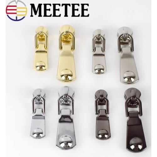 5Pc Meetee 3# 5# Zipper Sliders for Metal Zippers Head Puller Zip Lock Repair Tool Kit DIY Sewing Craft Bag Garment Accessories
