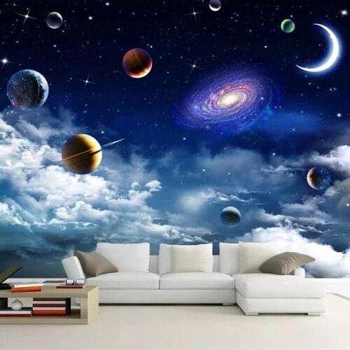 Custom Universe Starry Sky 3D Photo Wallpaper for Living Room Bedroom TV Background Wall Paper Home Decor Mural Papel De Parede