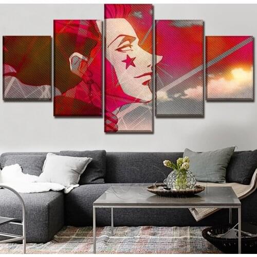 5 Piece Canvas Wall Art Anime Poster Comics Modular Pictures Home Decorative Framed Modern Living Room Decoration Painting