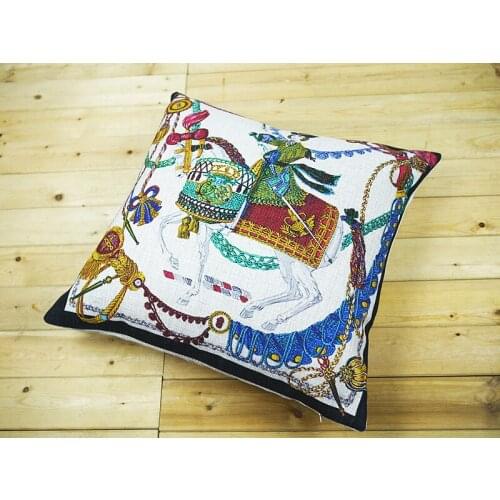 H pillow cover, European court style art Paris horse Chain H Luxurious throw pillow case pillowcase wholesale
