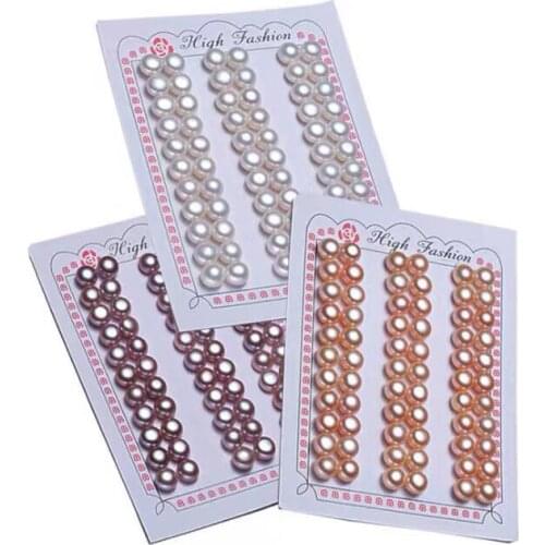 Wholesale Hot 5-12mm Size Real Natural Freshwater Loose Pearls Bread Round Shape Half Drilled for Pendant Ring Earrings Making