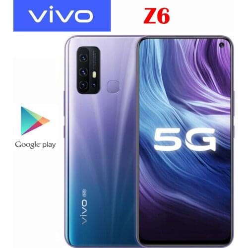Original VIVO Z6 5G Cell Phone Snapdragon 765G 6.57" 2400x1080 48.0MP+16.0MP+8.0MP+2.0MP+2.0MP 44W Charger 5000mAh Android 10