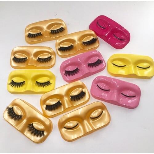 Strip Lashes Face Shape Tray with Magnet Pink Gold Face Shape Tray for Magnetic Lashes