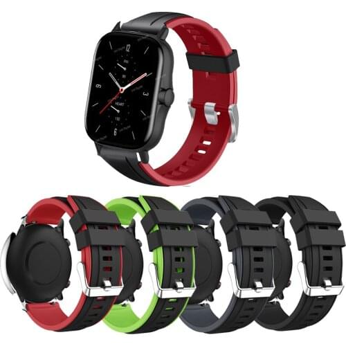 Amazfit GTS Double Color Strap 20mm Silicone Replacement watch Bracelet Watchband For Huami Amazfit GTS 2 2E GTS2 Mini Correa