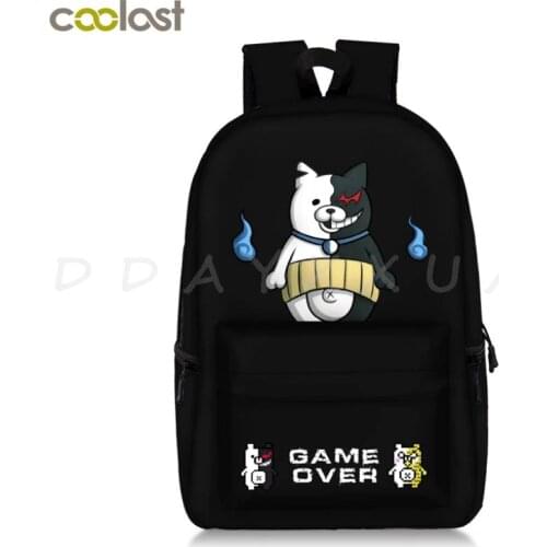 Anime Danganronpa Backpack boys girls Bags monokuma School Bag Bear Pattern Student Teenagers School Book travel Laptop Mochilas