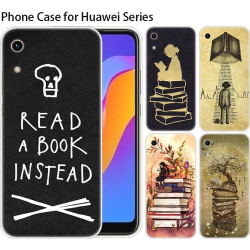 Luxury Silicone Case I Love reading books for Huawei NOVA 5 5i Mate 30 Lite Y9 Prime P Smart Z Plus 2019 Honor 8S 8A 9X 20 Pro