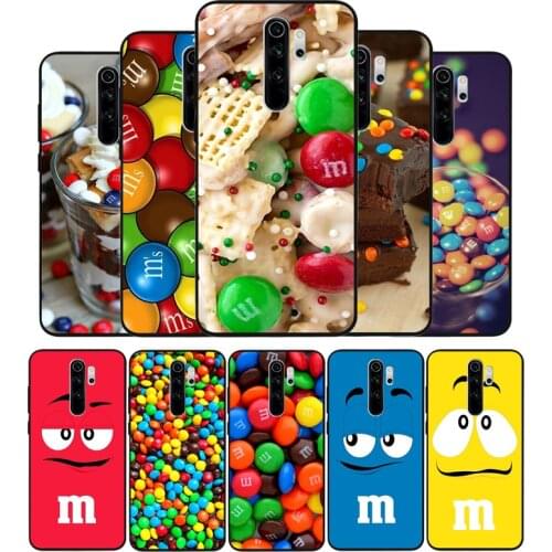 M&Ms Chocolate black Silicone Phone Case For Redmi note 9 8 7 Pro S 8T 7A Cover