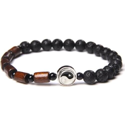 Tai Chi Natural Stone Beads Charm Bracelet for Men Yin Yang Accessories Womens Bracelets Wristband Couple Bracelet Friends Gift