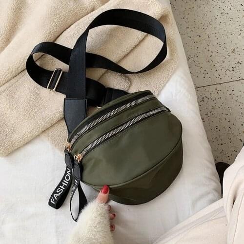 Trendy Nylon Chest Crossbody Bag Women Large Capacity Messenger Handbag Double-zipper Waterproof Sport Waist Pack Bolsa Bolsas