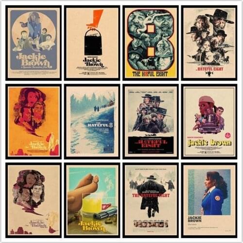 Perfect JL The Hateful Eight/Jackie Brown/Kill Bill Quentin Poster Wall Stickers Vintage Poster For Bar And Home Decor HBB15