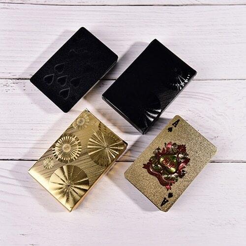 Waterproof One Deck Gold Foil Poker Euros Style Plastic Poker Playing Cards Good Price Gambling Board game