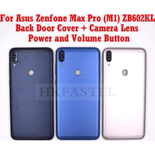 For Asus Zenfone Max Pro (M1) ZB602KL New Original Back Housing Back Cover Battery Door + Side power volume Button + Camera Lens