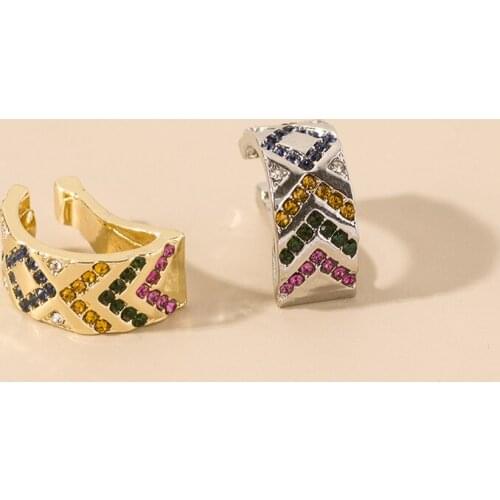 Fashion Cute Bohemian Womens Earrings Set Cubic Zirconia inlaid Metal Earring Mini Ears Clip Dance Party Gift Unusual Jewelry