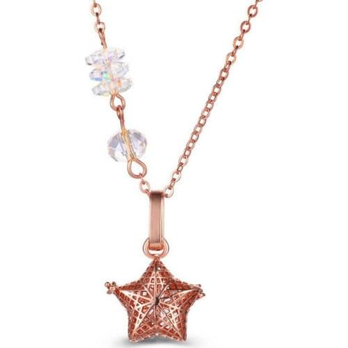 1pc Sale Smart Star Locket Cage with Colored Crystals DIY Essential Oil Diffuser Necklace Women`s Fashion Jewelry