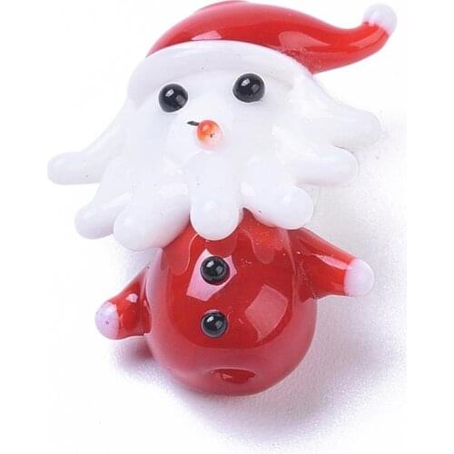 10pc Handmade Lampwork Beads Cartoon Christmas Snowman/tree Loose Beads Spacer for DIY Craft Bracelet Jewelry Making Findings