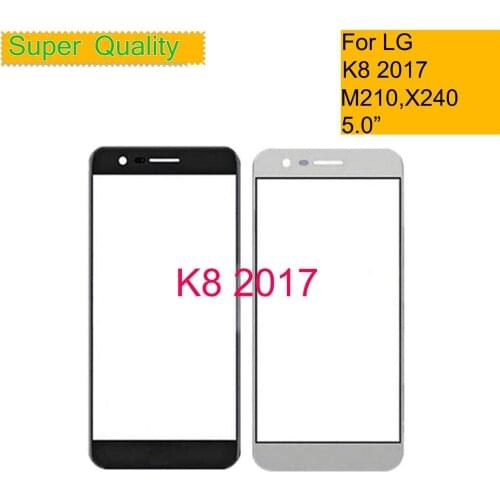 10Pcs/lot For LG K8 2017 Aristo MS210 US215 X240 Touch Screen Front Glass Panel Front Outer Glass Lens For LG K8 2017 LCD Glass