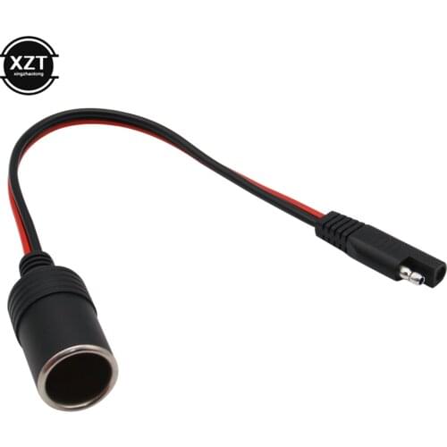 12V 24V Female Cigarette Lighter Socket to Sae with Sae 2 Pin Quick Release Disconnect Connector Plug 14AWG 30CM Extension Cable