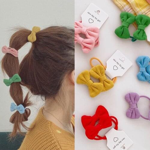 2 packs of cute bow hair tie hair rope double ponytail rubber band head rope hair accessories for girls