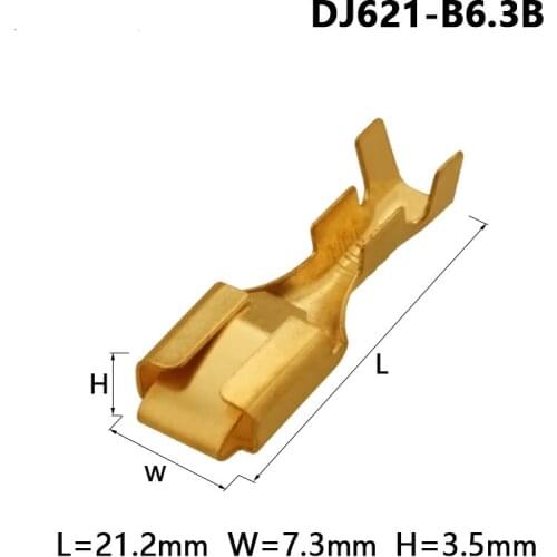 2000 pcs H62 brass tinned 6.3mm automotive terminal Automotive connector female terminal DJ621-B6.3B