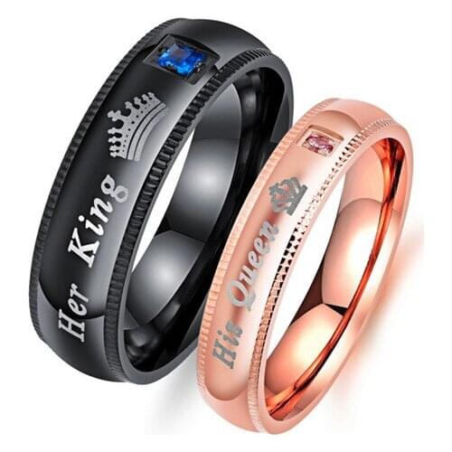 2021 Sale Fashion Jewelry Wholesale Crystal from Swarovskis Fine ring ring Titanium steel lovers ring creative 2 Colors