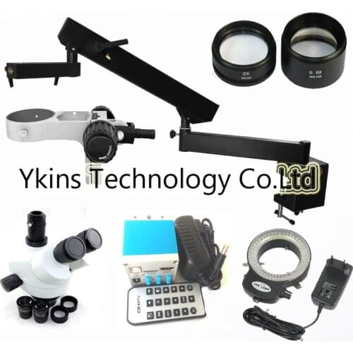 3.5X 7X 45X 90X Simul-focal Trinocular Articulating Arm Pillar Clamp Stereo Microscope 16MP 1080P HDMI USB camera microscopio