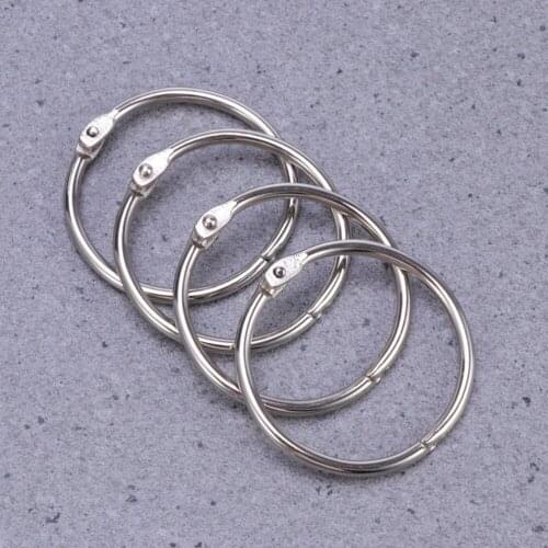 50pcs Loose Leaf Binder Rings Metal Scrapbooking Book Ring Keychain Clip Holder for Photo Paper Organization(Inner Diameter:25mm