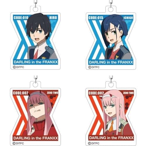 Anime DARLING in the FRANXX ZERO TWO CODE:002 Keychain Badge Accessories Killer L Lawliet Cosplay Props Cartoon Backpack Pendant