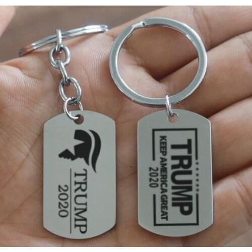 300pcs Donald Trump 2020 Keychain Pendant Keep America Great Commemorative Badge US President Election Supplies Party Favor #865