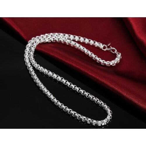 925 Sterling Silver 5MM round box chain Necklaces for men woman fashion classic Jewelry 20/24 Inches Party Christmas Gifts