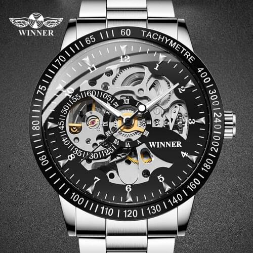 WINNER Men Waterproof Clock Automatic Male Watch Stainless Steel Design Watch Fashion Gifts For Boy Relogio Masculino 2020 New