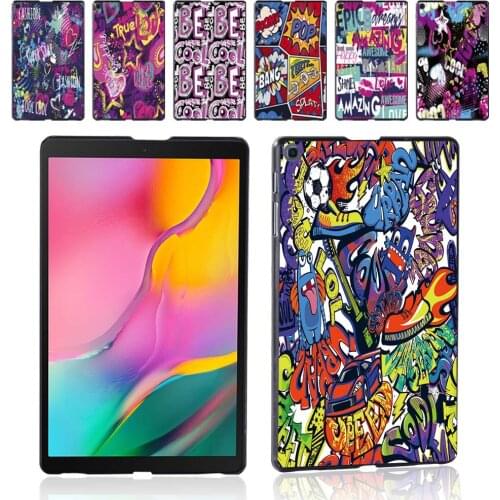 Case for Samsung Galaxy Tab A 10.1 2019 T510/T515 Graffiti Art Pattern Slim Fashion Plastic Tablet Hard Shell Cover+ Free Stylus