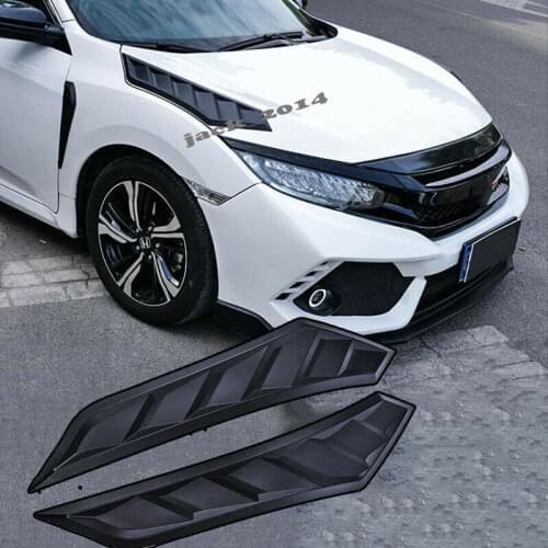 FOR 2016 2017 2018 2019 10TH GEN HONDA CIVIC CARBON FIBER HOOD BONNET VENT COVER DECOR