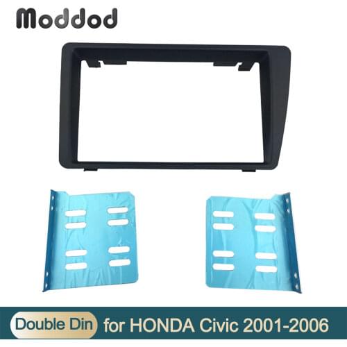 Double Din Radio Fascia for Honda Civic 01-05 Dash Mount Stereo Panel Trim Kit Installation Adaptor DVD Frame
