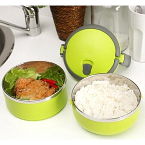 1pc Double Layer Stainless Steel Vacuum Insulation Lunch 1.4L Keep Warm Food Container Dinnerware Set OK 0035