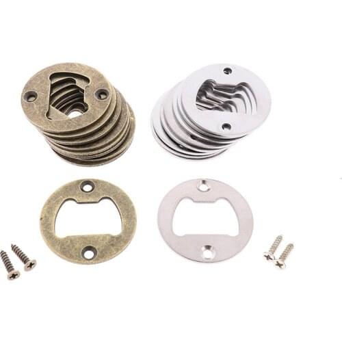 1pcs/8pcs Round Bottle Opener Insert 40mm Wine Beer Opener Bar Drinking Accessories with Screws Home Kitchen Party Supplies