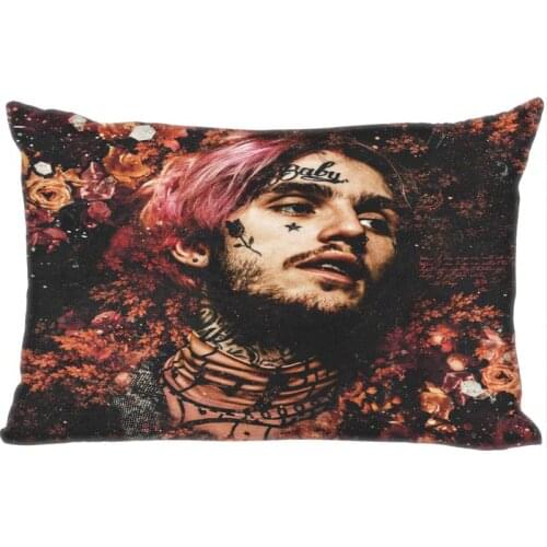 Hot Sale Lil Peep Rectangle Pillowcase Custom Home textile Zipper Pillowcase Pillow Cover Size 45*35cm (one side) Print