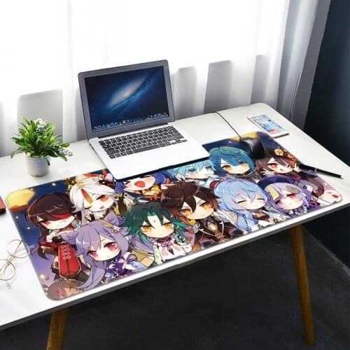 Genshin Impact Computer Mouse Pad Gaming Mousepad Large Mouse Pad Gamer Table Mat Ganyu Hutao Klee Zhongli Diluc Office Supply