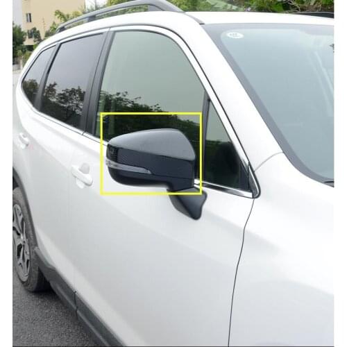 For Subaru Forester 2019 2020 2021 Carbon fibre / ABS Chrome 2pcsRearview Mirror w/ Turn Light Side Rear View Mirrors Cover Cap