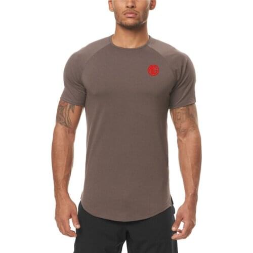 Summer Stitching Shirt Men Workout T-shirt Classic Short Sleeve Round Neck Streetwear Printed T-shirt Breathable Undershirt