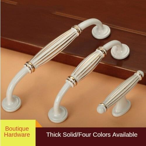 Zinc Alloy Furniture Handle European Style Ivory White Paint Cabinet Door Handle Modern and Simple Wardrobe Drawer Knob