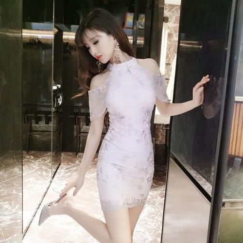 Fashion Summer Style Sexy Mesh Mini-Dress Woman Off Shoulder Ladies Bodycon Dresses Club Hollow Out Female Clothes New 2021